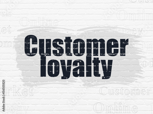 Marketing concept  Customer Loyalty on wall background