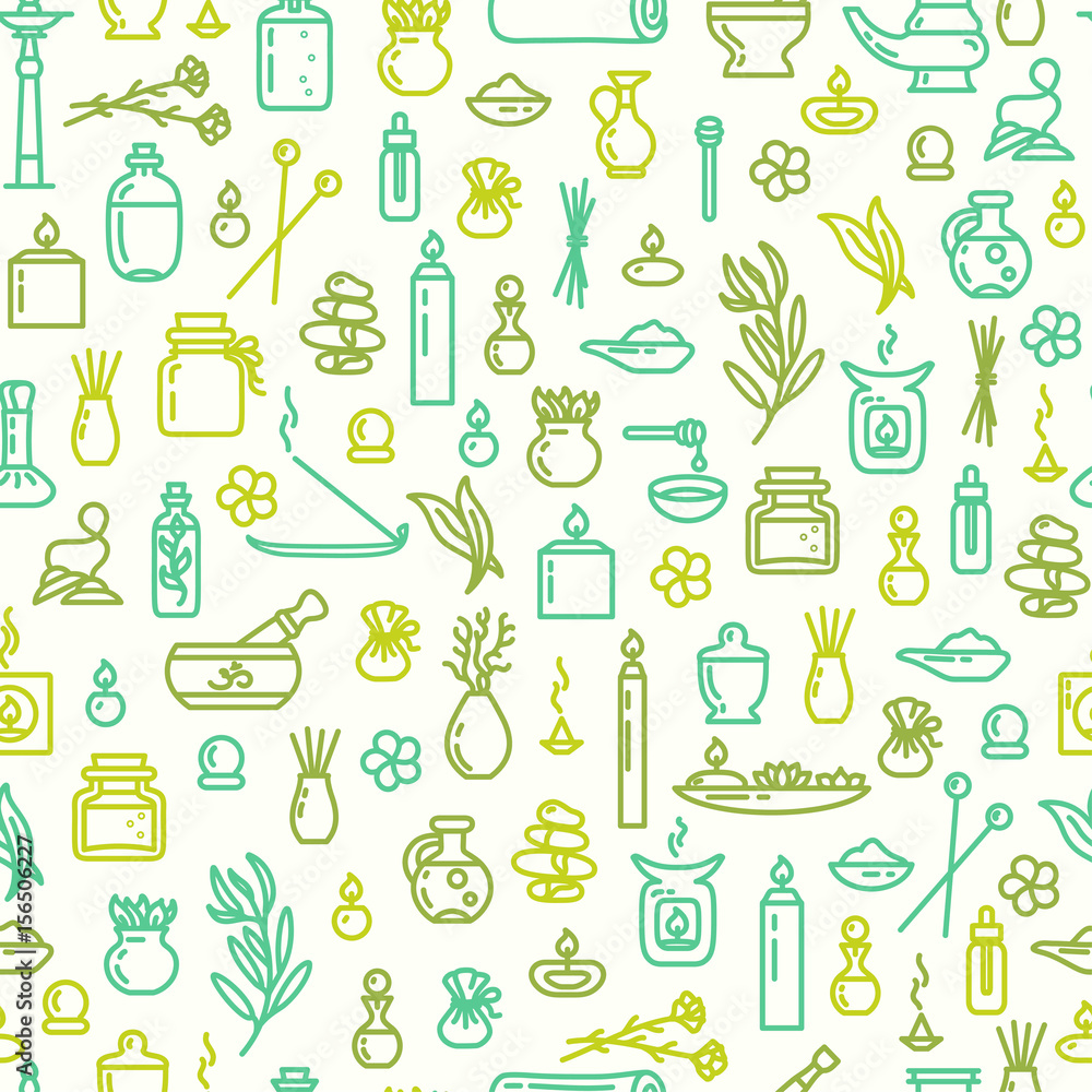 Seamless pattern - ayurvedic supplies Seamless pattern - ayurvedic supplies