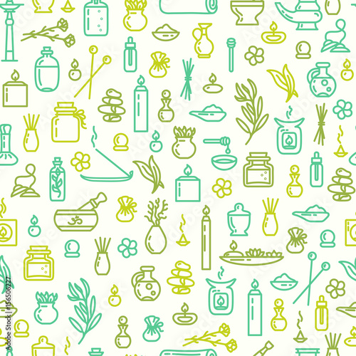 Seamless pattern - ayurvedic supplies