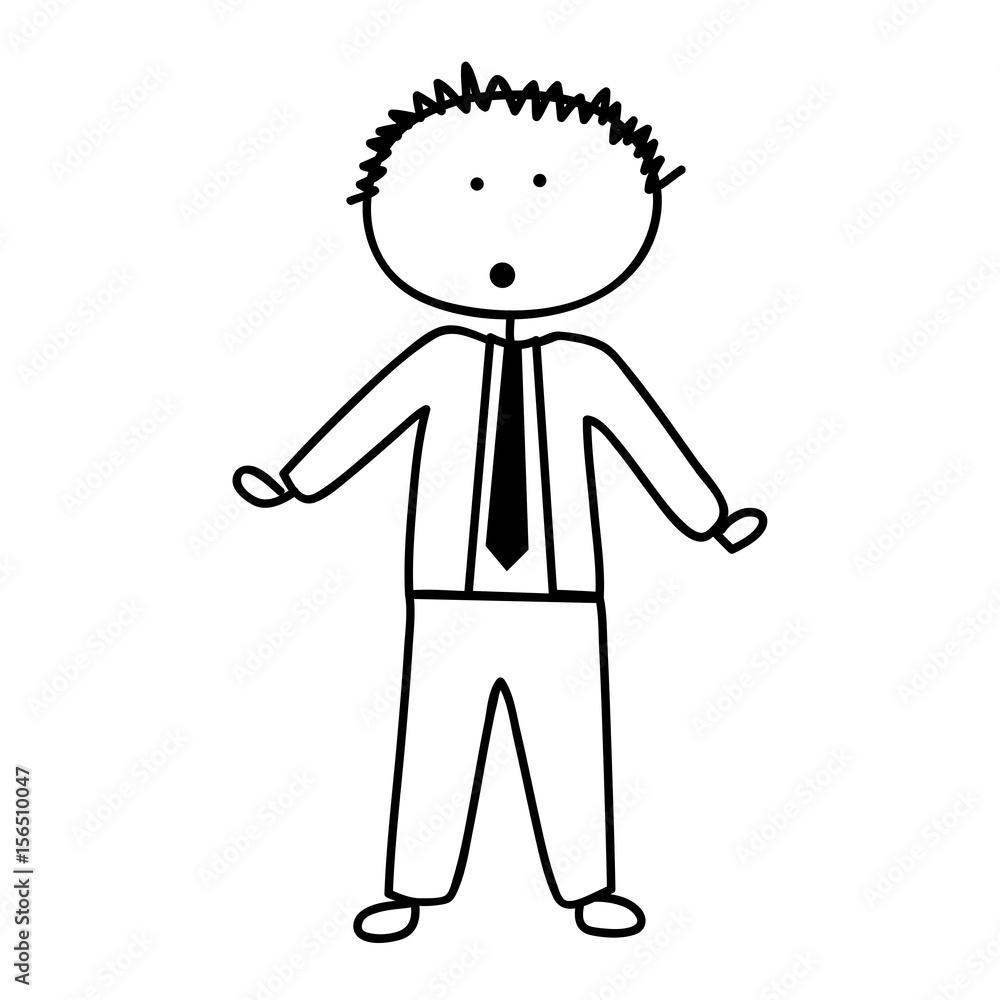 Fototapeta premium businessman drawing avatar character icon vector illustration design