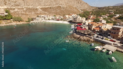 Aerial drone photo of Mani area in Peloponnese, Greece