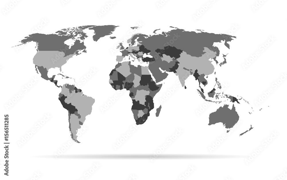 world map with isolated countries world map with isolated countries