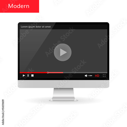 computer monitor with video player interface 