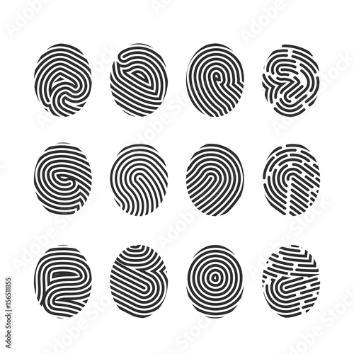 Set of finger print icons 
