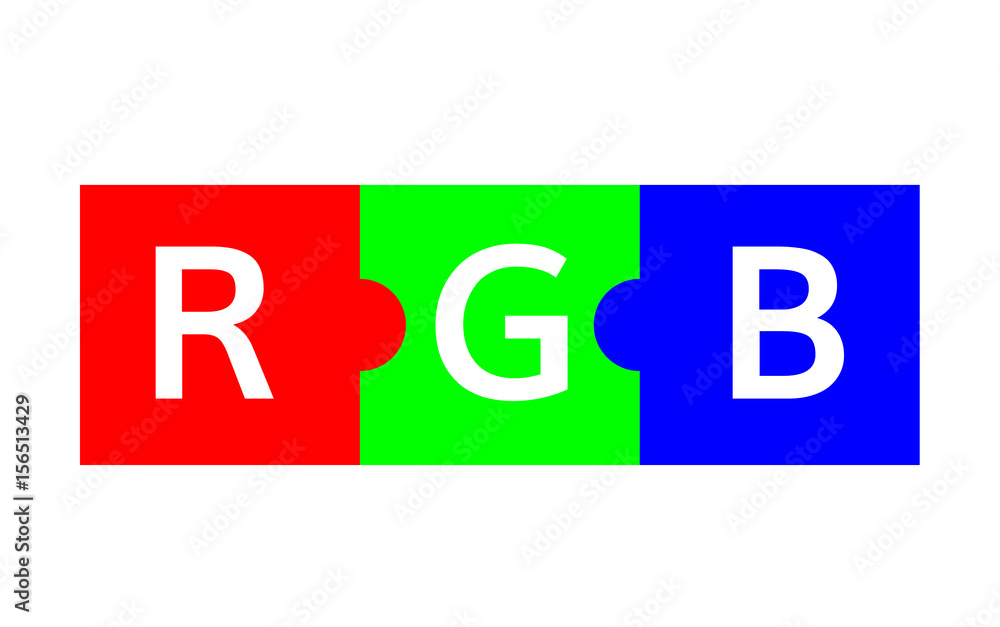 RGB puzzle illustration RGB puzzle illustration