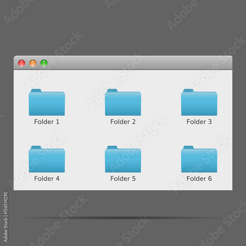 Computer window with folders vector 