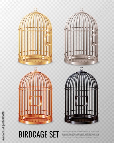 Canary Birdcage 3D Set © Macrovector
