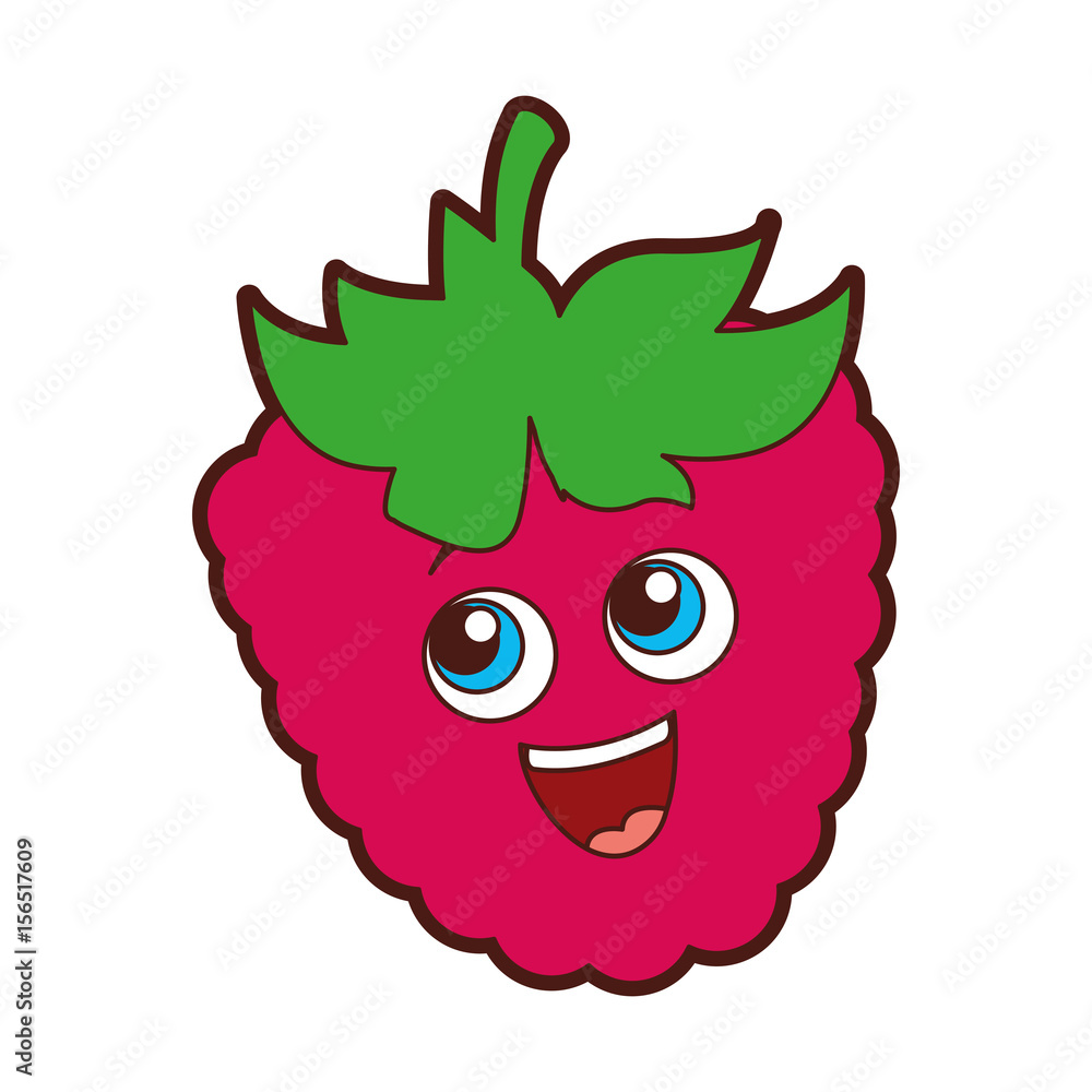 blackberry fruit kawaii character vector illustration design