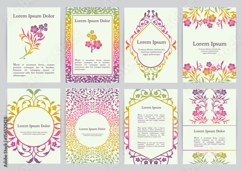 Vector templates for A4 with florals