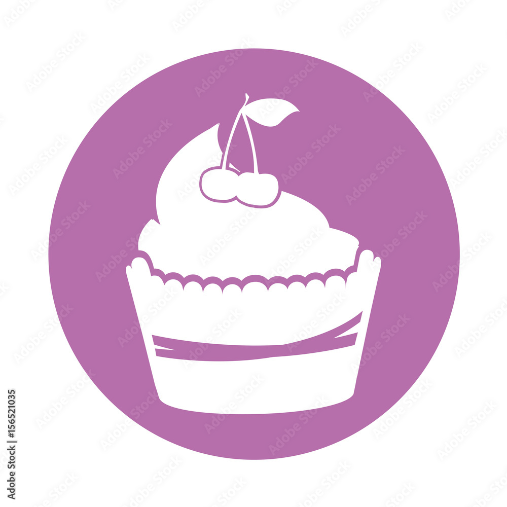 delicious cupcake with cherry isolated icon vector illustration design delicious cupcake with cherry isolated icon vector illustration design