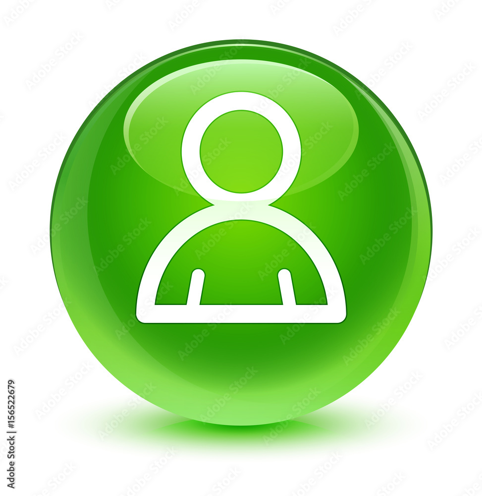 Member icon glassy green round button Member icon glassy green round button