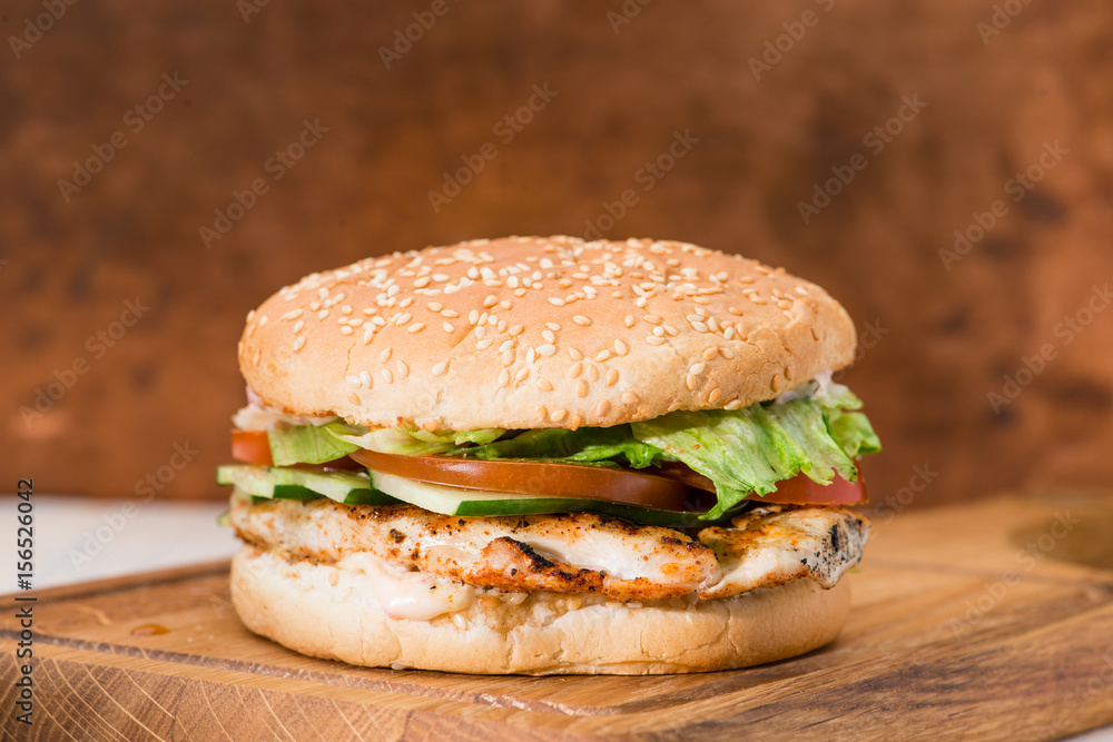 burger with steak closeup burger with steak closeup