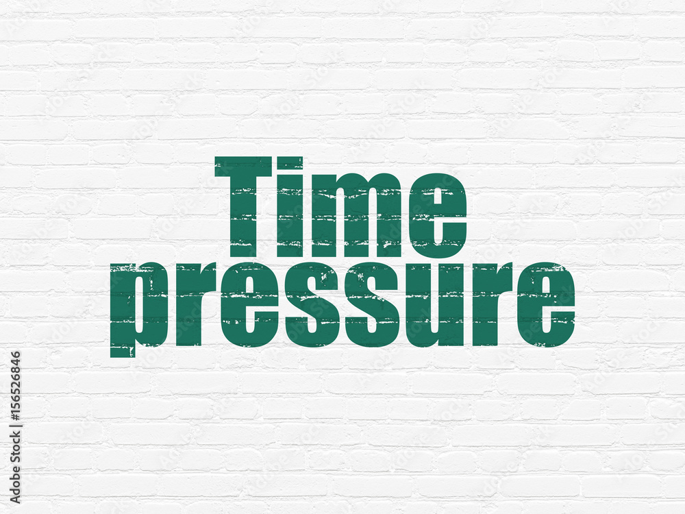 Time concept: Time Pressure on wall background Time concept: Time Pressure on wall background