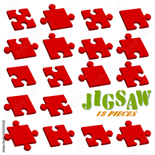 collection of puzzle parts