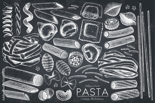 Vector collection of Italian pasta.