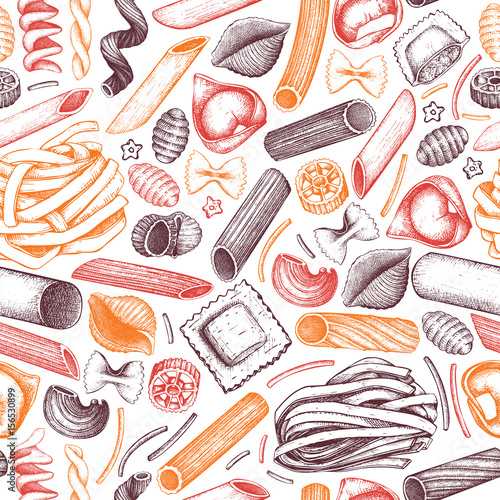 Vector background with Italian pasta