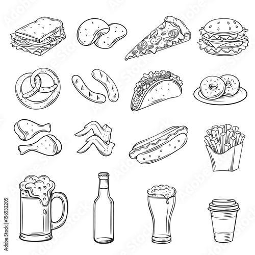 Hand drawn icons for Street Cafe