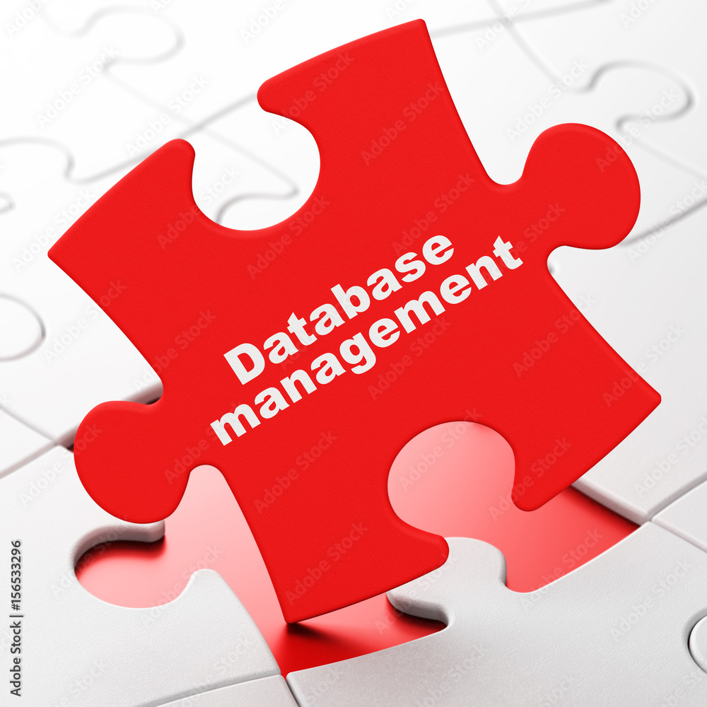 Database concept: Database Management on puzzle background Database concept: Database Management on puzzle background