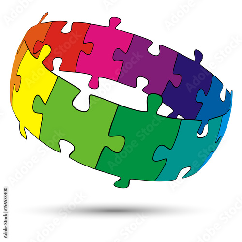 puzzle circle colored