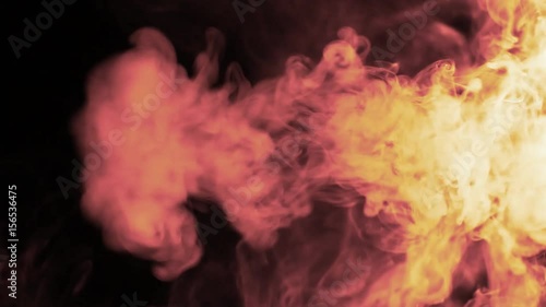 Vapor like smoke fire red styling on a dark black background. Vape smoke rings in motion at vape clouds.