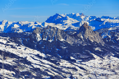 Wintertime view from Mt. Rigi in Switzerland © photogearch