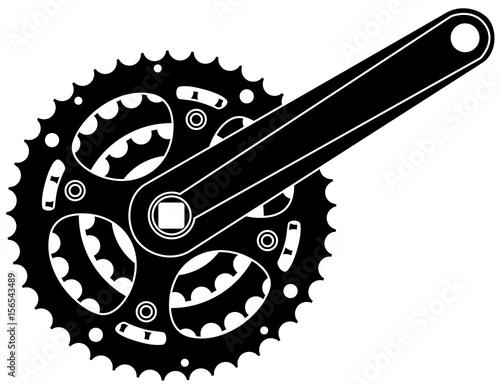 vector bicycle cogwheel sprocket crankset symbol vector eps 10