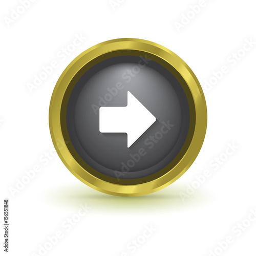 isolated yellow right arrow button, next button