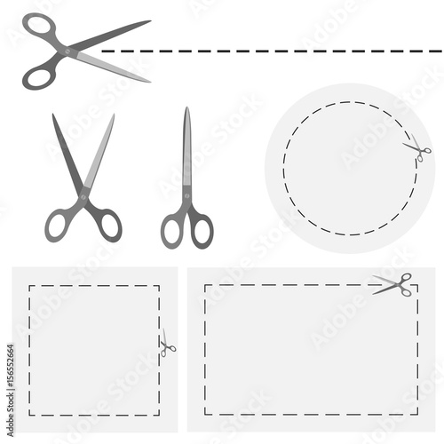 scissors with dashed line