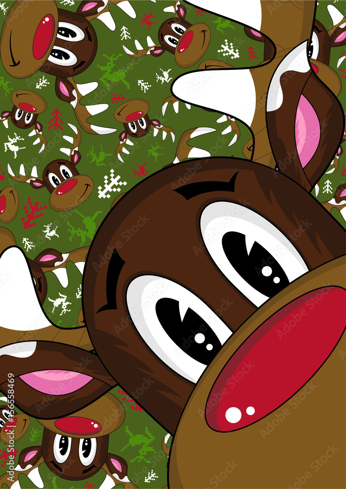 Red Nosed Reindeer Stock Vector | Adobe Stock