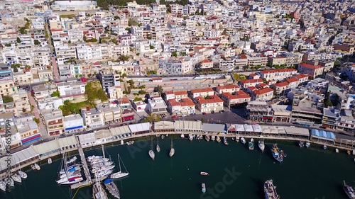 Aerial drone video of Mikrolimano in Peiraeus, Attica , Greece © aerial-drone