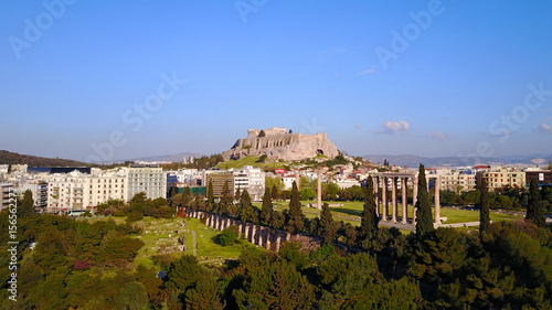 Aerial drone photo of Zapeion area near pillars of Olympian Zeus, Attica, Greece photo