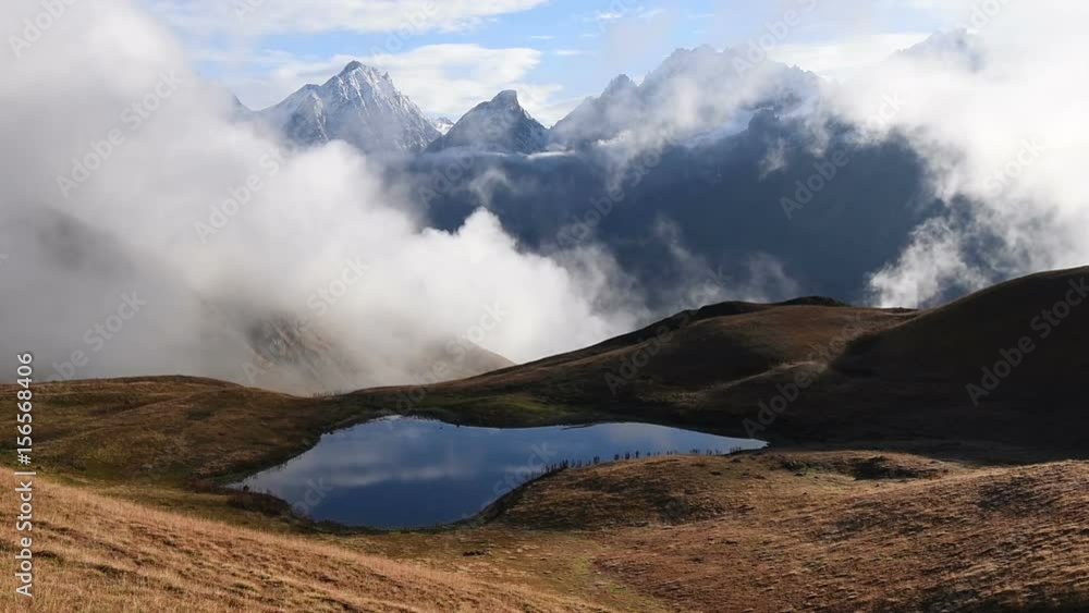 Koruldi Lakes, Upper Svaneti, Mestia near Ushba pass. Georgia, Europe. Caucasus. HD video (High Definition). Timelapse Koruldi Lakes, Upper Svaneti, Mestia near Ushba pass. Georgia, Europe. Caucasus. HD video (High Definition). Timelapse