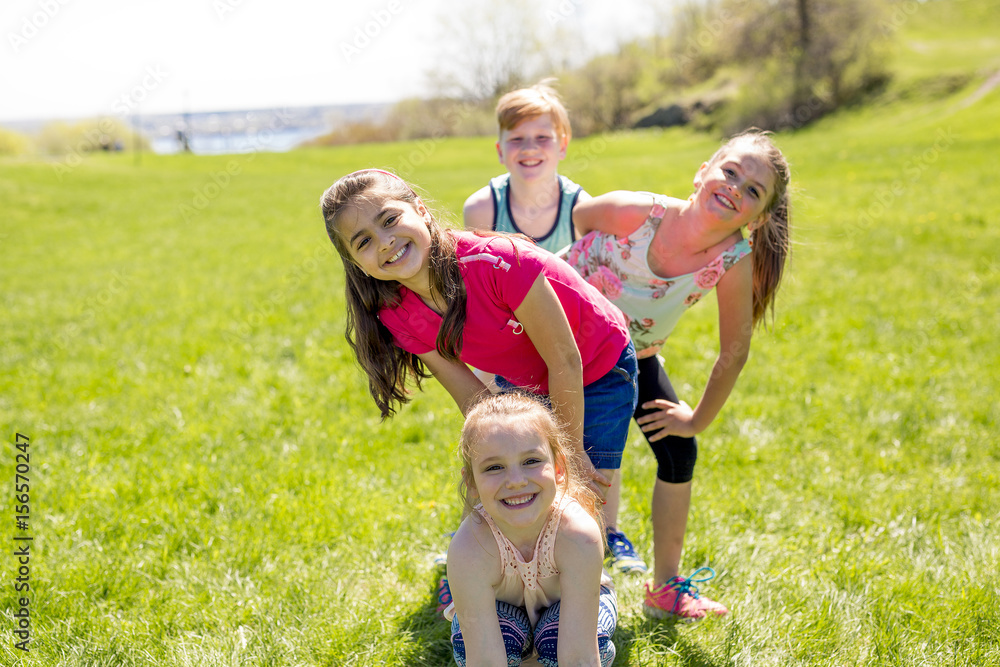 Obraz premium Casual Children Cheerful Cute Friends Kids Concept