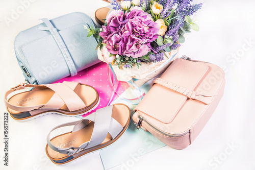 Pink mandalas, blue mandalas and handbags