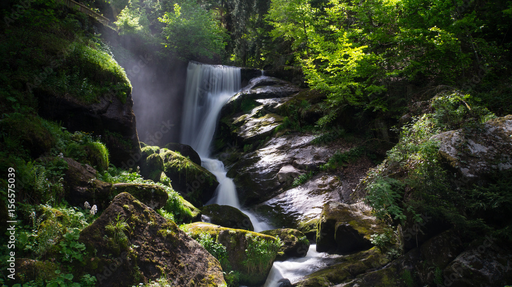 Black Forest - Triberg Waterfall with vapour and mystic mood