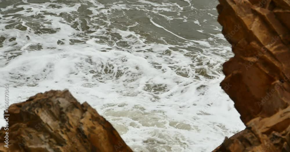4k sparkling ocean sea water waves surface & coastal rock reef coast surge shore. 4k sparkling ocean sea water waves surface & coastal rock reef coast surge shore.