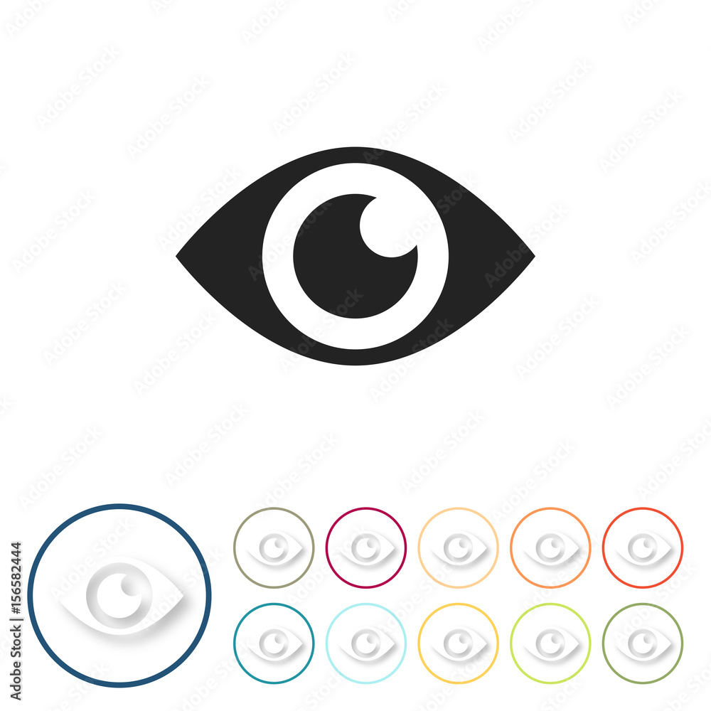 Bunte 3D Buttons - Auge Bunte 3D Buttons - Auge