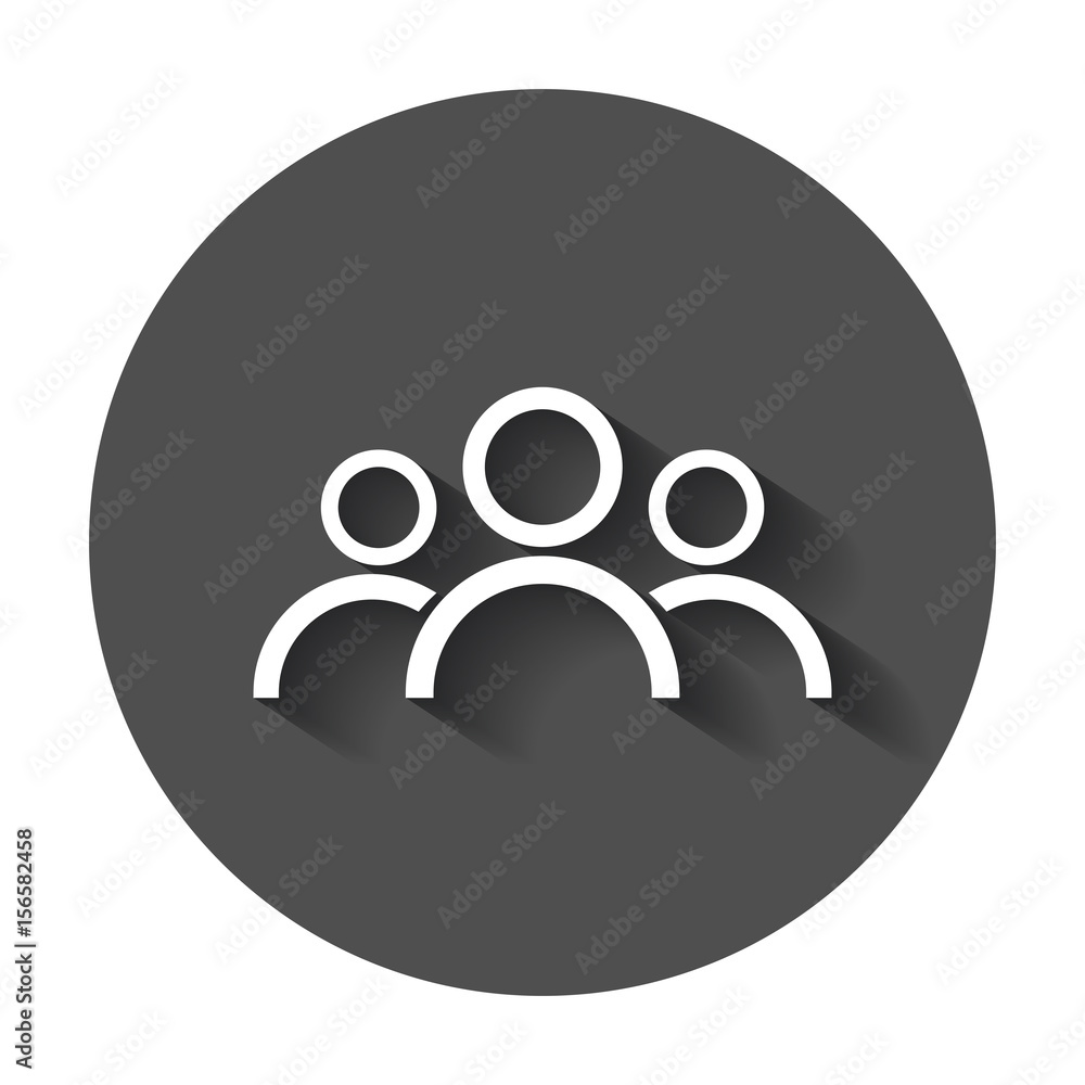 People icon. Flat vector illustration with long shadow. People icon. Flat vector illustration with long shadow.
