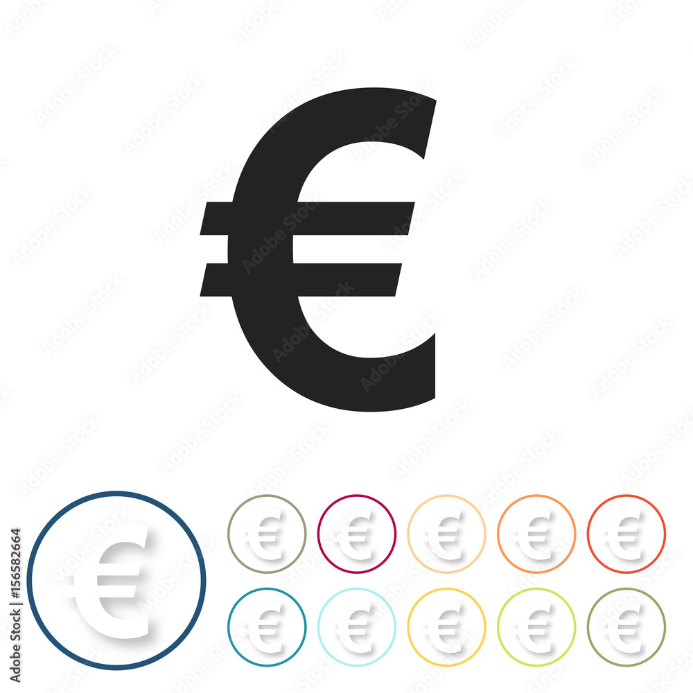 Bunte 3D Buttons - Euro Währung Bunte 3D Buttons - Euro Währung