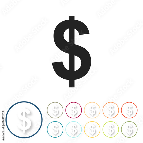 Bunte 3D Buttons - Dollar Währung