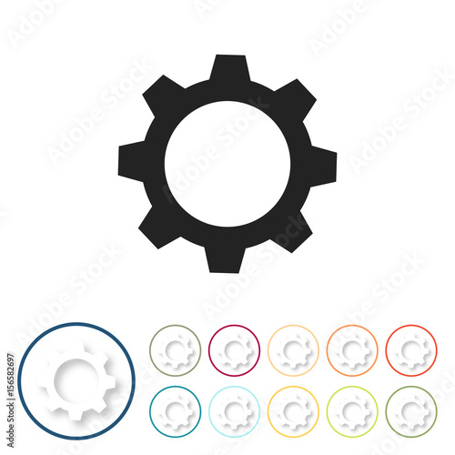 Bunte 3D Buttons - Zahnrad