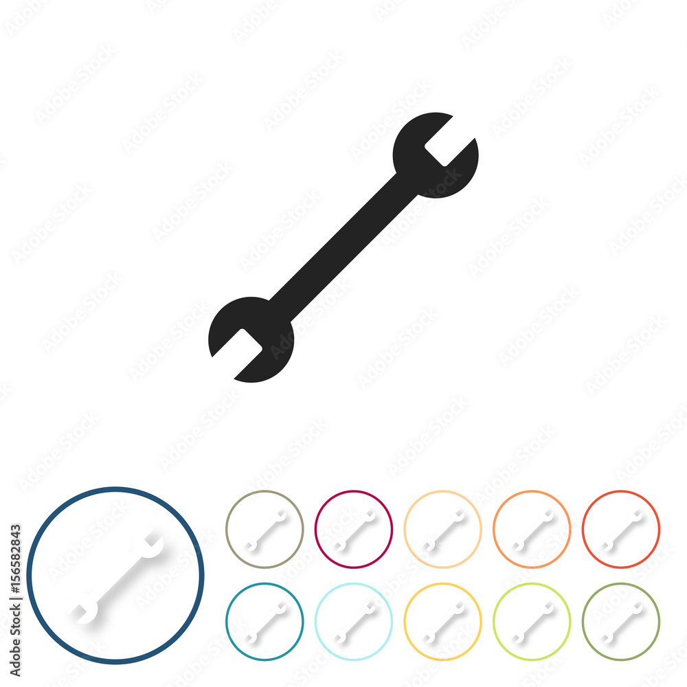 Bunte 3D Buttons - Schraubenschlüssel Reparatur Bunte 3D Buttons - Schraubenschlüssel Reparatur