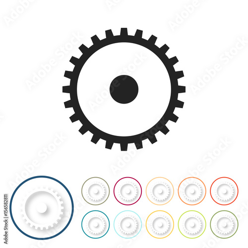 Bunte 3D Buttons - Zahnrad Technik