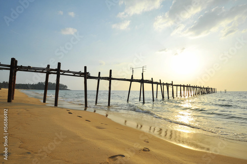 wooden fisherman bridge  pang-nga Thailand