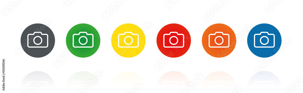 Kamera - Farbige Buttons - obrazy, fototapety, plakaty 