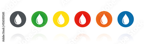 Tropfen - Farbige Buttons