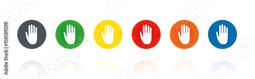 Hand - Verbot - Farbige Buttons