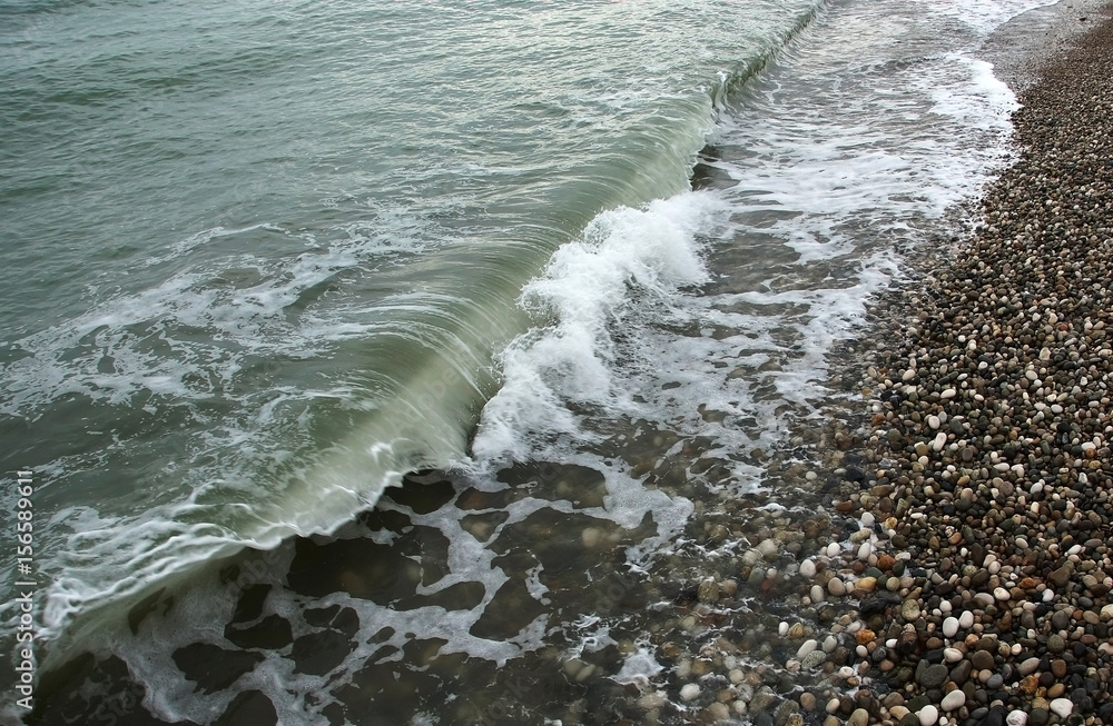 Kiss the sea waves and the shore