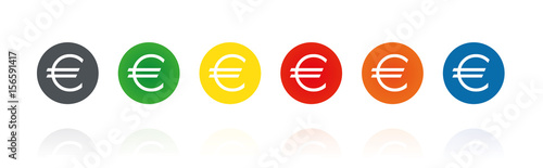 Euro - Währung - Farbige Buttons