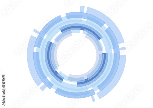 vector abstract technology blue circle on white background.
